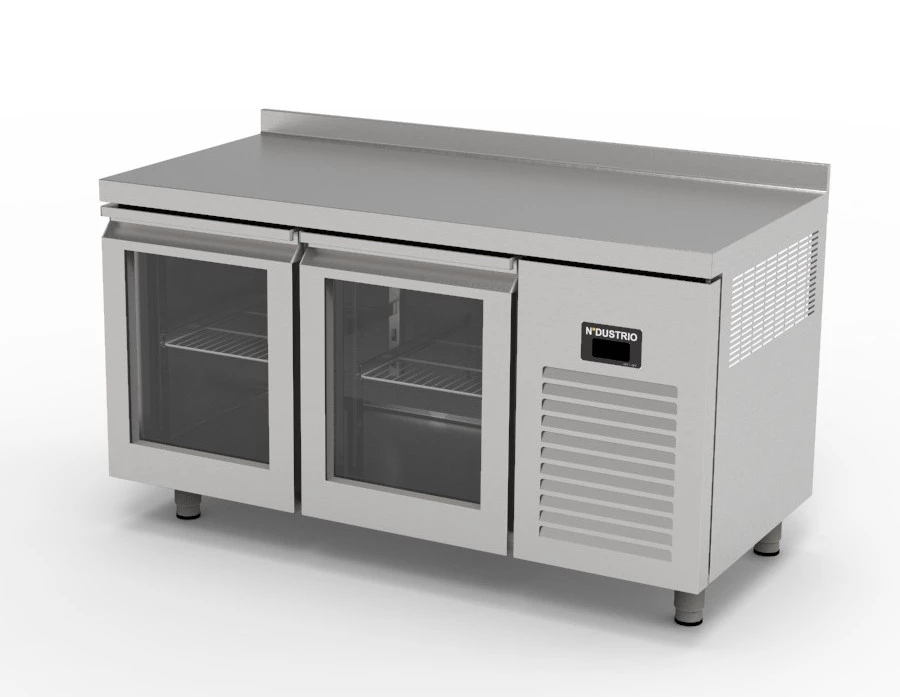 Ndustrio TPS-62-GD TEZGAH TİP 2 KAPILI SNACK BUZDOLABI- CAM KAPILI
