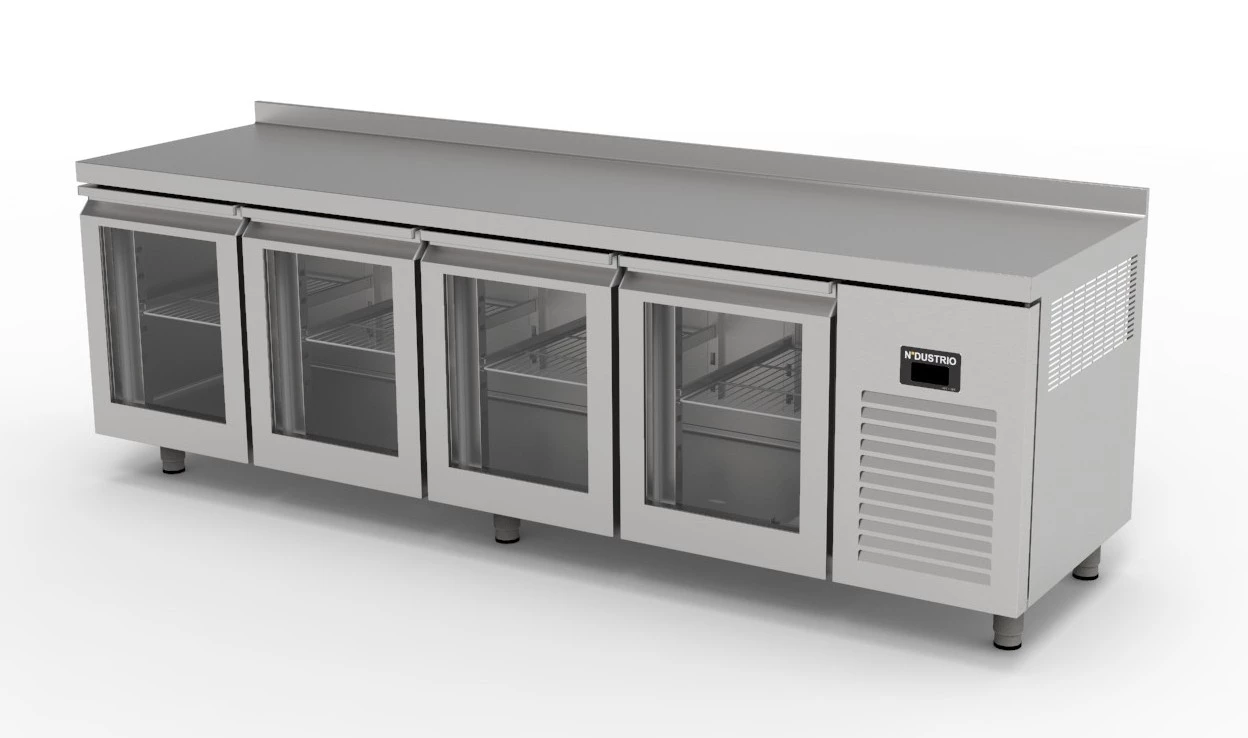 Ndustrio TPS-64-GD TEZGAH TİP 4 KAPILI SNACK BUZDOLABI- CAM KAPILI