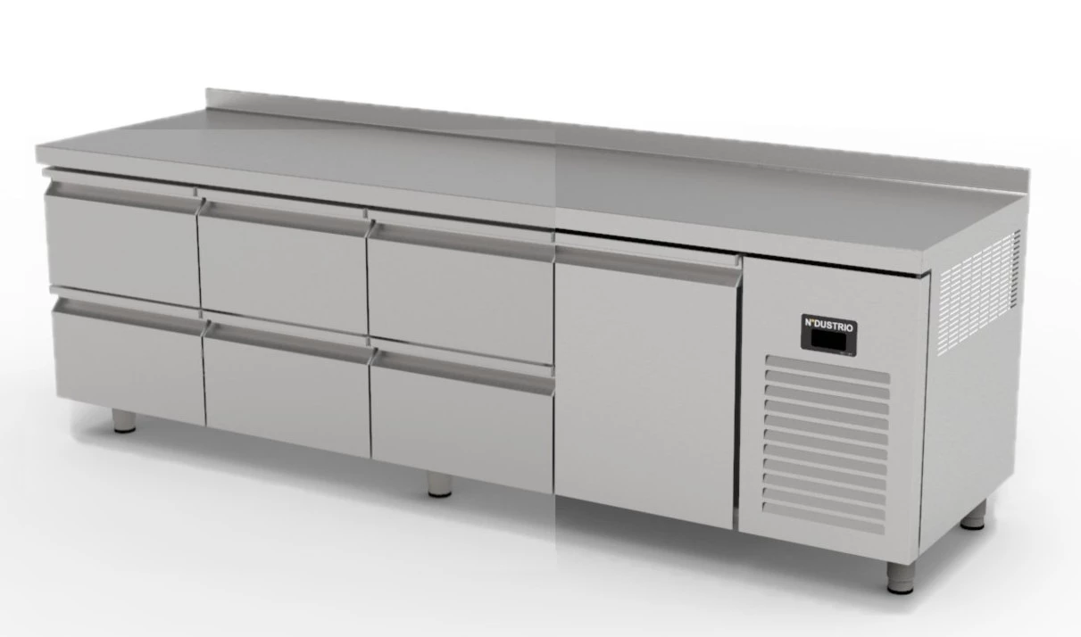 Ndustrio TNG-74-6D TEZGAH TİP GASTRONORM DERİN DONDURUCU - 6 ÇEKMECELİ + 1 KAPILI